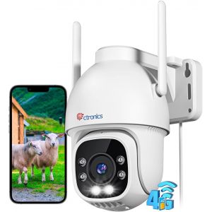 3G/4G Lte Caméra De Surveillance Extérieure Avec Carte Sim, 360° Ptz Ip Caméra 4G Détection Humaine Suivi Auto Vision Nocturne Couleur 30M Audio Bidirectionnel Ip66 - Neuf