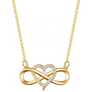 Kal-Infiniy Coeur Collier 925 Argent Bijoux Cadeau Pour Maman Fille Femme Petite Amie Anniversaire Valentine Bijoux Cadeau Pour Elle - Neuf