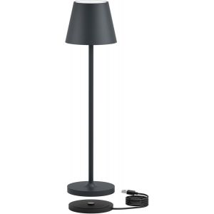 2 Pièces Lampe Table Rechargeable | Dimmable Lampe De Table Rechargeable Led | 27,5 Cm De Haut | Ip54 Pour L'intérieur Et L'extérieur | Avec Station De Chargement Usb (Noir) - Neuf