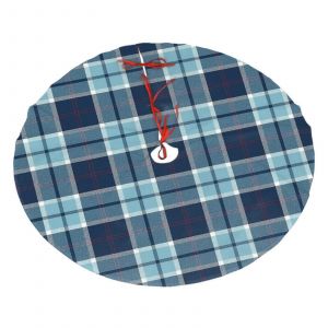 Jupe de sapin de No&euml;l &eacute;cossaise &agrave; carreaux tartan bleus, douce et amusante, pour une d&eacute;coration de No&euml;l champ&ecirc;tre de 76 cm (30 pouces). - Neuf