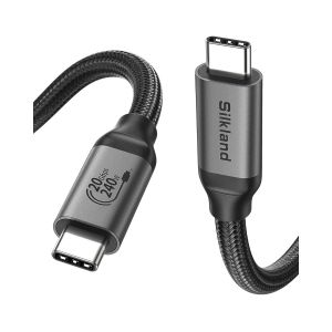 JGD-C&acirc;ble USB C 3.2 Gen2x2, 20Gbps Transfert Donn&eacute;es, USBC vers USBC 1M, PD3.1 240W 48V/5A Charge Rapide, C&acirc;ble Vid&eacute;o 5K/4K@60Hz pour MacBook Pro, iPad Pro, SSD, iPhone 16/15, Moniteur, Docking - Neuf