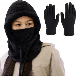 Lot De Cagoule Polaire Multifonction Thermique Pour Homme Et Femme - Ensemble Complet Avec Bonnet Cache-Cou Et Gants Coupe-Vent - &Eacute;quipement De Ski, Randonn&eacute;e Et Activit&eacute;s Hivernales - Neuf