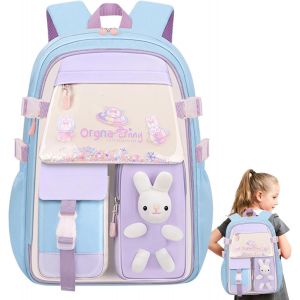Sac d'école Fille Sac à Dos Scolaire Filles Adolescents Sac à Dos Maternelle Mignon Décontracté Sac à Dos pour Enfants Adolescents 2-6 Classe[T808] - Neuf