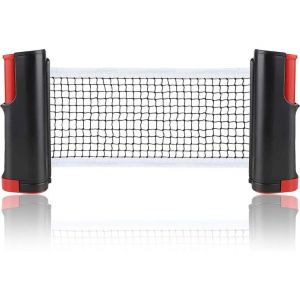 Filet De Tennis De Table Rétractable Et Portable - Ajustement Universel Pour Toutes Les Surfaces, Installation Rapide, Design Compact Pour Jouer En Déplacement - Neuf