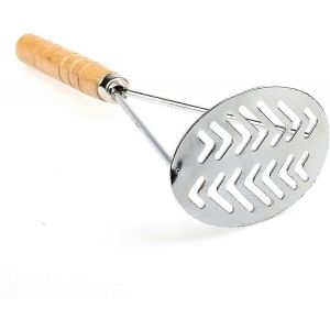 Presse-Purée De Pommes De Terre À Manche En Bois,Presse-Purée En Métal,Presse-Purée En Acier Inoxydable,Presse-Purée De Patates Douces (Shikai) - Neuf