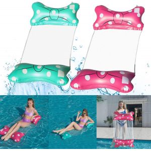 Hamac Flottant, 2pcs 4-En-1 Hamac Gonflable Piscine Hamac D'eau Gonflable, Hamac Pour Piscine, Hamac D'eau Gonflable, Piscine Lit Flottant Chaise Longue Gonflable Hamac Pour Fête, Piscine (B) - Neuf