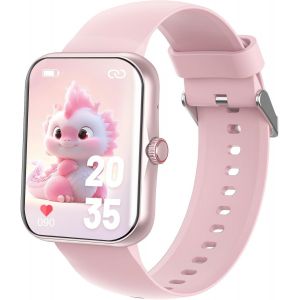Fitness Tracker Montre Connect&eacute;e Enfant, 1,83"" Smartwatch Montre Intelligente avec 100+ Modes de Sport Bluetooth Podom&egrave;tre Moniteur de Sommeil Cadeau Ado Gar&ccedil;on Fille 6-16 Ans,Glossy Pink - Neuf