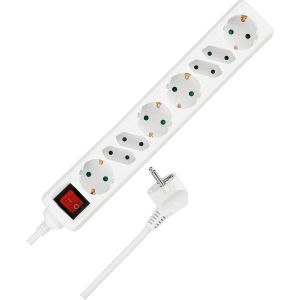 00124815 Multiprise 8 Prises Blanc 5 m 3500 W - Neuf