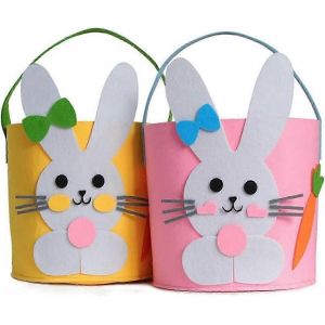 2pcs Easter Egg Hunt Easter Egg Hunt Easter Bunny Basket Bags pour enfants Rabbit Totes - Neuf