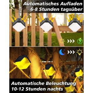 Lot De 4 Lampes Solaires De Jardin D'extérieur - 2 Modes, Étanches, Avec Lumière Blanche Chaude Et Rvb Pour Terrasse, Pelouse, Escaliers, Balcon Et Décoration De Jardin - Neuf