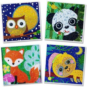 Oayew-4 Pack Kit De Peinture 5d Diamant Pour Enfant, Point De Croix, Peinture Broderie Craft Pour Murale De Salon, Diamant Painting Arts, D&eacute;coration Et Cadeaux (4 Pack) - Neuf