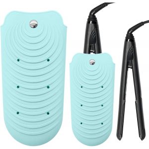 Kal-Pochette En Silicone Résistante À La Chaleur, Tapis Chauffant Pour Fer À Friser, Fer À Lisser, Fer Plat Et Outils Pour Cheveux Chauds (Vert, S) - Neuf