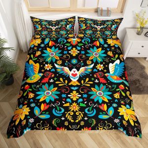 Parure De Lit Homewish Mandala, Parure De Lit Bohème Fleurie Pour Enfants Et Filles, Housse De Couette Double À Motif Floral Vintage Arc - Neuf