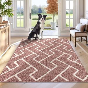 Tianyi-Tapis De Porte Paillasson D'entree Interieur Et 80x120cm Extérieur Antidérapant Et Absorbant,Lavable,Chambre,Cuisine,Couloir-Dark Pink - Neuf