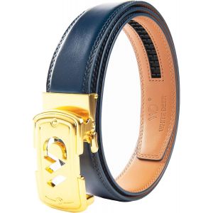 Cauc-Ceinture En Cuir &Agrave; Cliquet Pour Homme Sans Trous, Fermeture Automatique, Pour Costume D'affaires Et V&ecirc;tements, Largeur 35 Mm, Taille R&eacute;glable - Neuf