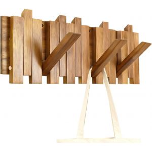Crochets Pliables En Bois, Porte-Manteau Mural En Bois, Porte-Manteau Design Moderne, &Eacute;tag&egrave;re en boi avec 8 crochets, Convient Aux Couloirs, Salles De Bains Et Chambres (42,5 X 16 X 2,5 cm) - Neuf