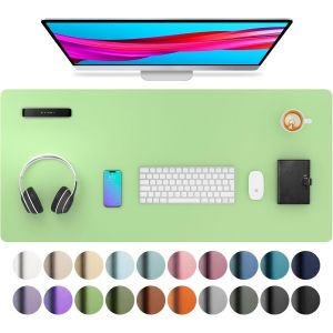 Sous-Main, Tapis De Souris, Tapis De Bureau,Buvard De Bureau En Cuir Pu Antidérapant,Tapis De Bureau Pour Ordinateur Portable Pour Le Bureau Et La Maiso (60X35Cm,Noir) - Neuf