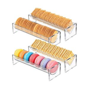 4 Pi&egrave;ces Clair Plateau De Craquelin Pour Servir Rectangulaire Porte-Craquelins Acrylique Plateau De Service Alimentaire Displa - Neuf