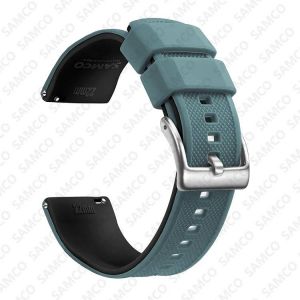 Bracelet De Montre En Silicone De Qualit&eacute; Sup&eacute;rieure,18mm 20mm 22mm,&Agrave; D&eacute;gagement Rapide,En Caoutchouc,De Remplacement.Ink Blue Black 1.18mm - Neuf