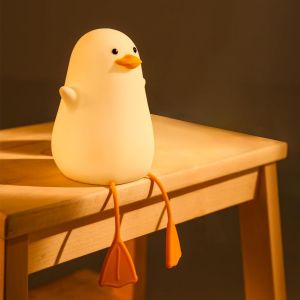 Lampe Canard, Ampe Mignonne En Forme De Canard En Silicone Pour Enfants, Veilleuse Rechargeable USB Avec Fonction De Minuterie, Id&eacute;ale Pour La D&eacute;coration De La Chambre D'Enfant Et Comme Cadeau - Neuf