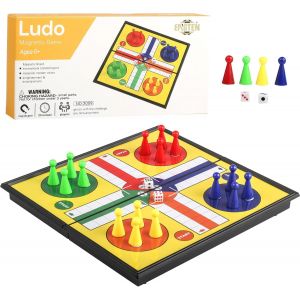Ludo Magnetic Flying Chess,Jeu De D&eacute;s,Petit Jeu Terrestre,Jeu De Soci&eacute;t&eacute; Pour Enfants,Jeu D'&eacute;checs De Voyage Pour D&eacute;butants Avec Table De Rangement Portable - Neuf