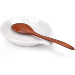 Kal-Repose Cuillère Cuisine Ceramique,Repose Ustensiles De Cuisine Petite Multifonction Pour Cuillère À Café Spatule,Porte-Cuillère Rangement Porcelaine Vintage Résistant À La Chaleur(Blanc) - Neuf