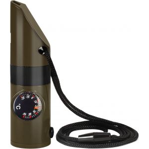 Sifflet De Survie, Sifflet D'urgence 7 En 1, Sifflet D'urgence Extérieur, Boussole, Thermomètre, Lampe De Poche, Loupe Avec Cordon, Multifonction E - Neuf