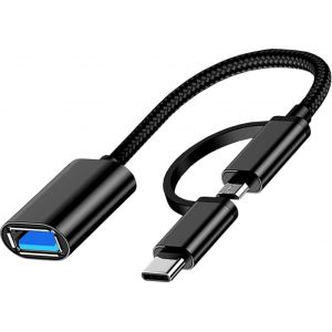 lbgwp60-Adaptateur Usb C/Micro Vers Usb 3.0, Convertisseur Usb C Vers Usb, Câble Adaptateur Micro Vers Usb Otg Compatible Avec Samsung Galaxy Android Google Huawei Pc Imac - Neuf