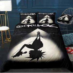 Parure De Lit Hip-Hogorillaz, Housse De Couette Pour Lit Double, Motif Groupe De Musique Gorillaz, Housse De Couette Pour Lit Double, Motif Dessin Anime, Pour Enfants, Pour La Maison - Neuf