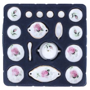 Ensemble De Tasses A The Miniatures En Porcelaine Pour Maison De Poupee 1:12, Accessoires De Cuisine Decoratifs Exquis Pour Maison De Poupee - Neuf