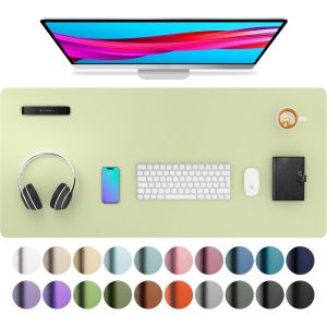 Sous-Main, Tapis De Souris, Tapis De Bureau,Buvard De Bureau En Cuir Pu Antidérapant,Tapis De Bureau Pour Ordinateur Portable Pour Le Bureau Et La Maiso (60X35Cm,Noir) - Neuf