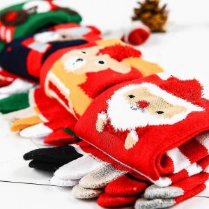 Chaussettes De Noël Avec Orteils Coton Crew Noël Cinq Doigts Lit Chaussettes Unisexe Pour Les Amoureux Famille - Neuf