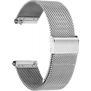 Bracelet Montre Metal Maille - Noir Dégagement Rapide Bracelets Pour Homme Femme - Métallique Mesh Watch Strap Connectée Boucle - 10mm 12mm 14mm 16mm 18mm 20mm 22mm - Neuf