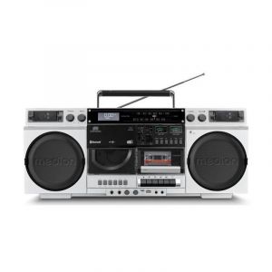 GHETTO BLASTER - MEDION - VINTAGE - DAB+ - CD/CASSETTE/USB/MP3 - 2X10W RMS - SILVER - Neuf