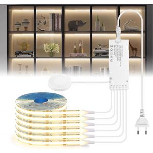 12v Cob Led Bandes, 6 Rouleaux 1m Blanc Chaud Led Bandes Avec Touch Et Main Balayage Dimmschalter Pour Armoire, Cuisines, Vitrines, &Eacute;tag&egrave;res, &Eacute;tag&egrave;res, Panneaux Acoustiques &Eacute;clairage - Neuf