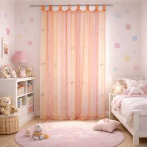 Voilage &Agrave; Pattes "Color&eacute;" Et "Fleuri - Neuf