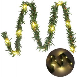 KAL-Guirlande Miniature, Guirlande Avec Lumineuse Lutin, Guirlande Lumineuse 40Cm Led Colorées, Décoration De Noël Miniature, Accessoires Maison De Poupées Noël (Jaune -A) - Neuf
