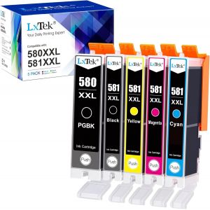 Pgi-580 Cli-581 Xxl Compatible Cartouches Pour Canon 580 581 Pour Canon Pixma Ts8250 Ts8151 Ts8150 Ts6150 Ts6151 Ts6250 Ts6251 Ts6350 Tr8550 Tr7550 Ts8151 Ts9150 Ts6350A Ts9550 Ts9551C(5-Pack) - Neuf