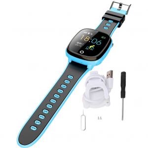 Montre Connectee Etanche Pour Enfants, Garcons Et Filles, Avec Camera, Localisation Gps Et Lbs, Sos, Telephone Portable (Bleu) - Neuf
