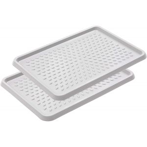 Kgabery-Branq-Home Essential Branq Lot De 2 Rangements À Chaussures Plastique Pp Gris Clair 54x38,5x3 Cm - Neuf
