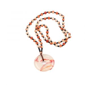 Collier Delicat Avec Pendentif En Forme De Cercle De Paix, Imitation Jade, Cristal, Bijoux Decoratifs Pour Femmes - Neuf