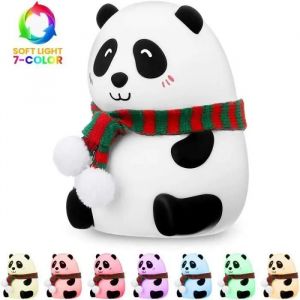 Veilleuse Bébé Enfant - Amoune - Panda - Rechargeable Usb - 7 Couleurs - Silicone + Abs - Neuf