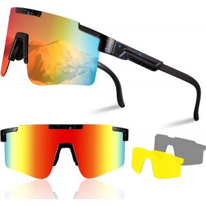 1 Paire De Lunettes De Soleil De Vélo Pour Homme Avec Monture Réglable, Lunettes De Sport Pour Homme Et Femme, Lunettes De Protection Polarisées Uv400 Pour La Course À Pied, Le Ski En Plein [Z2484] - Neuf