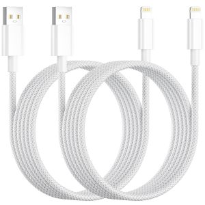 KALANKA-C&acirc;ble iPhone, Cable Lightning 2M+2M[Certifi&eacute; MFi], Cable Chargeur iPhone USB Cable iPhone Charge Rapide Cable Lightning USB Fil Chargeur pour iPhone 14 13 12 11 Pro Max/XS/XR/8/SE/iPad - Neuf