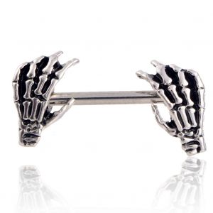 1 Piercing Corporel En Acier Chirurgical, Bijou Punk, Os De La Main, Anneau De Protection Du Mamelon - Neuf