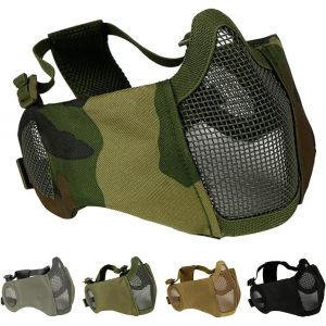 Kalanka-Masque Pliable Pour Airsoft, Demi-Masque En Maille Avec Protection Auditive Pour Jeux De Guerre Cs, Bb Gun, Chasse, Paintball - Neuf