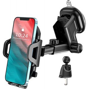 Car Phone Holder For Air Vent Windscreen Dashboard With Suction Cup For Samsung S25 Plus Ultra/A55 A54 5g A53 A35 A25 A34 A14 A15 A33 A23 A13/S24 S23 Fe S22 S21, Xiaomi Redmi Note 13 Pro - Neuf