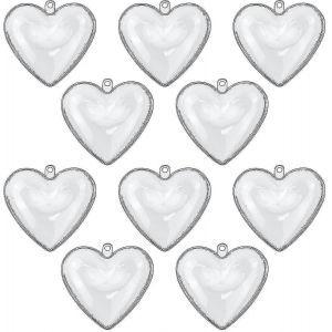 65mm de Bricolage &agrave; Remplir Boule de No&euml;l, Ornements d'Arbre (Forme de coeur) 10 Pi&egrave;ces - Neuf