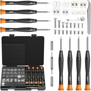 JEXNOVASHOP-JOREST Kit de R&eacute;Paration de Lunettes avec Petites Vis, Plaquettes de Nez, Pince &agrave; &eacute;Piler, Chiffon de Nettoyage et Tournevis de Pr&eacute;cision Pour Lunettes, Lunettes de Soleil Et Lunettes Sans - Neuf