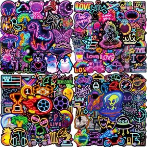 Acdsgd-Autocollant 200 Pi&egrave;ces Stickers Neon Cool, Professeur&iquest; Ecole Recompense Autocollant Pour Classe, Impermeable Vinyle Stickers Pour Scrapbooking Journaling Ordinateur Portable Skateboard Bouteille Etc - Neuf